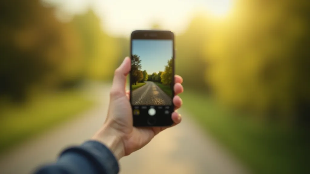 Cilvēks ārpusē fotografē skaistas ainas, turējot telefonu pareizi
