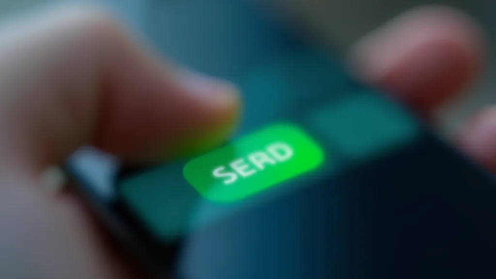 Pirmais viedtālruņa ekrāna vieta ar SMS nosūtīšanas knaupī